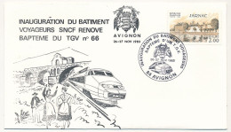 Env. Illustrée Affr 2,00F Jarnac - Inauguration Du Bâtiment Voyageurs - Baptème D'un TVG - AVIGNON 26-27/11/1983 - Trenes