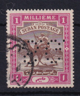 Sdn: 1901   Official - Arab Postman 'S G' Punctured OVPT  SG O02   1m   Brown & Pink [OVPT Inverted & Reversed]  Used - Sudan (...-1951)