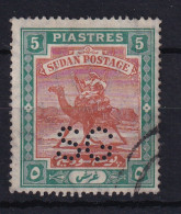 Sdn: 1913/22   Official - Arab Postman 'S G' Punctured OVPT  SG O19   5P    Used - Soedan (...-1951)