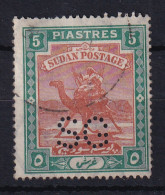 Sdn: 1913/22   Official - Arab Postman 'S G' Punctured OVPT  SG O19   5P    Used - Soudan (...-1951)