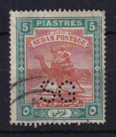 Sdn: 1913/22   Official - Arab Postman 'S G' Punctured OVPT  SG O19   5P    Used - Soedan (...-1951)