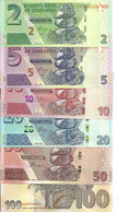 ZIMBABWE 2-5-10-20-50-100 DOLLARS 2019-20 UNC P 101 A 106  ( 6 Billets ) - Zimbabwe