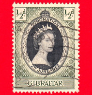 GIBILTERRA - Gibraltar - Usato - 1953 - Incoronazione Della Regina Elisabetta II - ½ - Gibraltar