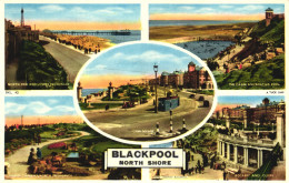 BLACKPOOL, LANCASHIRE, MULTIPLE VIEWS, ARCHITECTURE, PORT, BEACH, ENGLAND, UNITED KINGDOM, POSTCARD - Blackpool