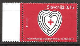 Slovénie Slovenija 2011 N° Bienfaisance 60 ** Croix-Rouge, Croix Rouge, Coeur, Amour, Labyrinthe, Love, Jeu, Cardiaque - Slowenien