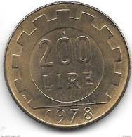Italy 200 Lire 1978  Km 105 Xf+/ms60 - 200 Lire