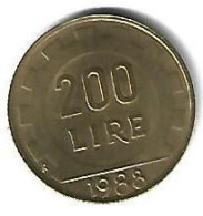 *italy 200 Lire 1988   Km 105  Xf+/ms60 - 200 Lire