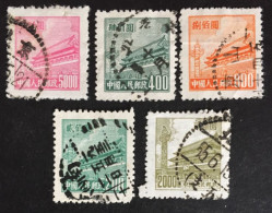 1950  China - Gate Of Heavenly Peace - 5 Stamps - Usati