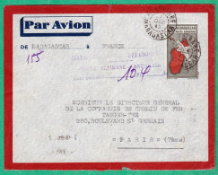 AEROGRAMME A 3,65 FRANCS DU 1° DECEMBRE 1945 DE MADAGASCAR POUR PARIS - Aéreo