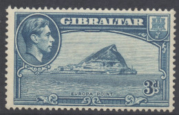 Gibraltar Scott 111b - SG125, 1938 George VI 3d Perf 13.1/2 MH* - Gibraltar