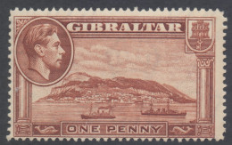 Gibraltar Scott 108a - SG122, 1938 George VI 1d Perf 14 MH* - Gibraltar