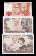 España Spain Set 3 Billetes 200 100 Pesetas 1965-1980 Pick 150 152 156 Mbc Vf - Otros & Sin Clasificación