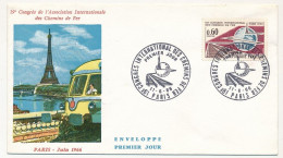 Env. FDC Affr 0,60F 19° Congrès Des Cheminots - Obl Premier Jour - PARIS - 11 Juin 1966 - 1960-1969