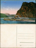 Sankt Goar Rhein Dampfer Schiff Fluss Fahrgastschiff An Loreley 1910 - St. Goar