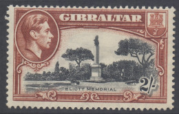 Gibraltar Scott 115a - SG128, 1938 George VI 2/- Perf 14 MH* - Gibraltar