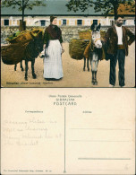 Gibraltar Street Costumes Hawkers, Einheimische Mit Esel, Native People 1910 - Gibraltar