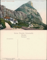 Gibraltar Governor's Cottage Blick Zum Felsen, Vintage Postcard 1905 - Gibraltar