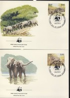 WWF  4 FDC 1986 SRI-LANKA ELEPHANTS  YVERT N°768/71 - FDC