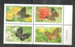 PALAU....1989:Michel366-9mnh** BUTTERFLIES - Palau