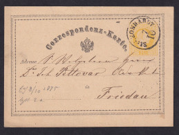 AUSTRIA - Stationery Sent From St. Leonhardt To Freidau 07.10.1875. / 2 Scans - Storia Postale