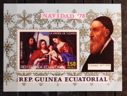 G. ECUATORIAL - NAVIDAD 78 - LA VIRGEN DE TIZIANO 1477/1576 - HOJA BLOQUE - - Guinea Equatoriale