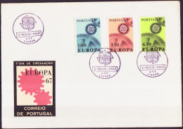Portugal FDC 1967 Y&T N°1007 à 1009 - Michel N°1026 à 1028 - EUROPA - FDC
