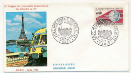 Env. FDC Affr 0,60F 19° Congrès Des Cheminots - Obl  XIXeme Session - PARIS - 16 Juin 1966 - Trains