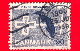 DANIMARCA - Usato - 1967 - Centenario Della Chiesa Dei Marinai Danesi - Croce Di Ancoraggio E Delfino Che Salta - 90 - Usati