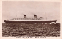 TRANSPORT - Bateau - Paquebot - Cunard White Star - RMS "Queen Elizabeth" - Carte Postale Ancienne - Paquebote