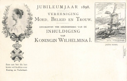 FAMILLE ROYALE - Jubileumjaar 1898 - Vereeniging Moed Beleid En Trouw - Koningin Wilhelmina I - Carte Postale Ancienne - Familles Royales