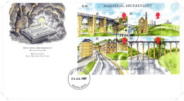 1989 Industrial Archaeology MS Unaddressed FDC Tt - 1981-1990 Em. Décimales