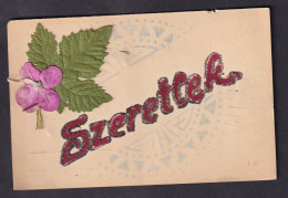 Szeretlek - Postcard With Hand Made Details / Visible Damage / Postcard Not Circulated, 2 Scans - Autres & Non Classés