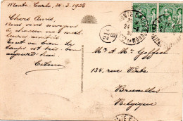 MONACO -- MONTE CARLO -- CPA -- Le Casino Et Les Terrasses Pour La Belgique 1923 - Used Stamps