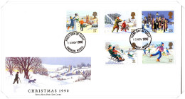 1990 Christmas Unaddressed FDC Tt - 1981-90 Ediciones Decimales