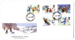 1990 Christmas Unaddressed FDC Tt - 1981-1990 Decimale Uitgaven