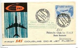 SAS Roma/Bangkok Del 7.9.61 - Poste Aérienne