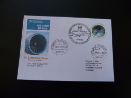 Lettre Premier Vol First Flight Cover Atlanta Frankfurt Boeing 777 Lufthansa 2013 - Cartas & Documentos