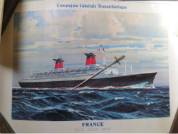 Affiche " Paquebot France " Compagnie Générale Transatlantique - Tiré Des Archives Historiques CGM - Duboc Le Havre - Posters