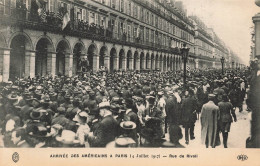 MILITARIA - Arrivée Des Américains à Paris (4 Juillet 1917) - Rue De Rivoll - Animé - Carte Postale Ancienne - Weltkrieg 1914-18