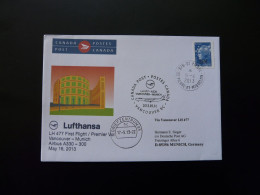 Lettre Premier Vol First Flight Cover St-Pierre & Miquelon Munchen Via Vancouver Airbus A330 Lufthansa 2013 - Lettres & Documents