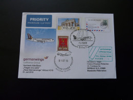 Lettre Premier Vol First Flight Cover Koln To Moscow Russia Airbus A319 Germanwings Lufthansa 2013 - Private Covers - Used