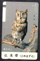 Japan 1V Owl  ,Horaiji Kodoya, Buddhist Monk Used Card - Gufi E Civette