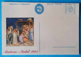 Andorra Viguerie Andorre Aérogramme Mint Neuf 1982 Noël Nadal - Vegueria Episcopal