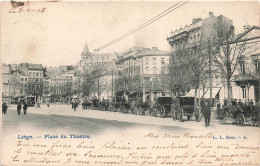 BELGIQUE - Liège - Place Du Théâtre - Voitures - Tramways - Rails - Dos Non Divisé - Carte Postale Ancienne - Liege