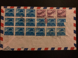 LETTRE Par Avion Pour La FRANCE CHATEAU LA TUYOLLE TAVERNY (95) TP LOCOMOTIVE 0,10 X15 + AVION 20p X3 OBL.15 7 75? - Storia Postale