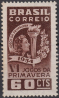 1954 Brasilien ** Mi:BR 866, Sn:BR 814, Yt:BR 596, Girl, Torch And Spring Flowers, Sixth Spring Games - Unused Stamps