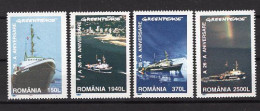 ROMANIA 1997: GREENPEACE SHIPS, Unused SET OF 4 Stamps - Registered Shipping! - Neufs