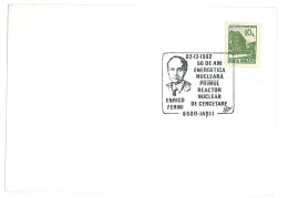 COV 49 - 1584 ENRICO FERMI, Romania - Cover - Used - 1992 - Atome