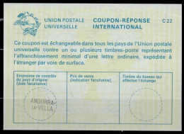 ANDORRE / ANDORRA La23  International Reply Coupon Reponse Antwortschein IAS IRC  O Small ANDORRE-LA-VELLA  ( Horizontal - Interi Postali & Prêts-à-poster