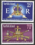 Norfolk Island. 1978 25th Anniv Of Coronation. MNH Complete Set. SG 207-208. M2139 - Norfolk Island